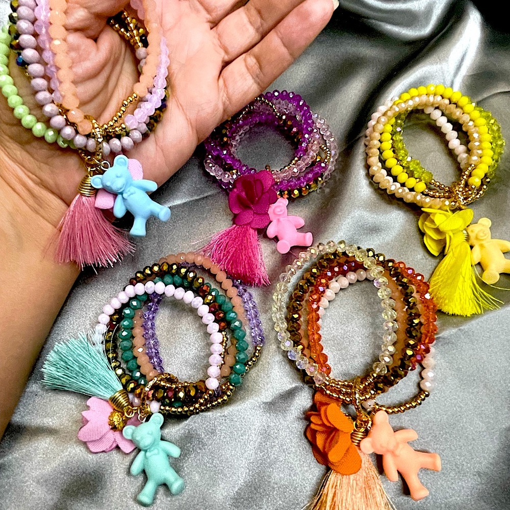 Girls stretchy crystals beaded Bracelets